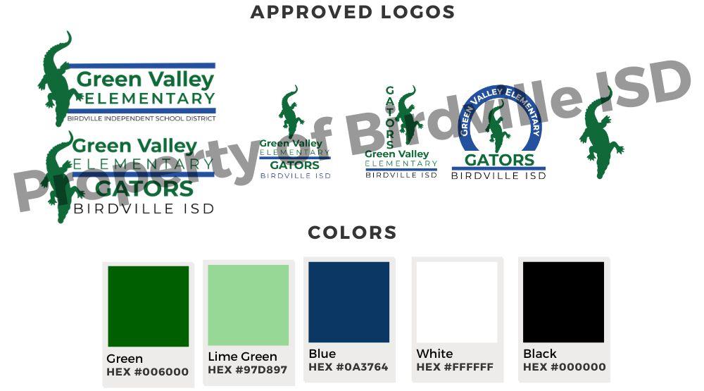 Birdville ISD logos and approved colors. Contact district for logos and details. 